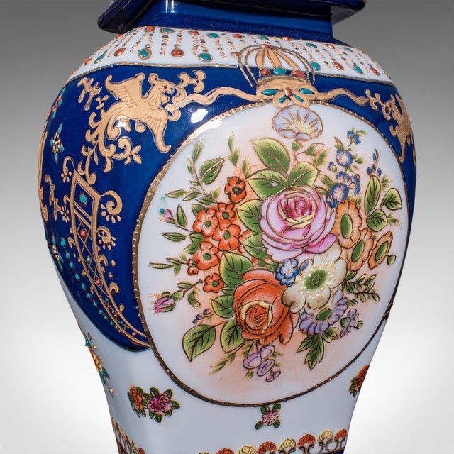 Ceramic Vintage Table Lamps, Oriental Ceramic, Accent Light, Hall, Lounge, Study - a Pair For Sale - Image 7 of 10