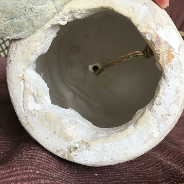 Cream Plaster Banana Leaf Lamps - a Pair For Sale - Image 11 of 13