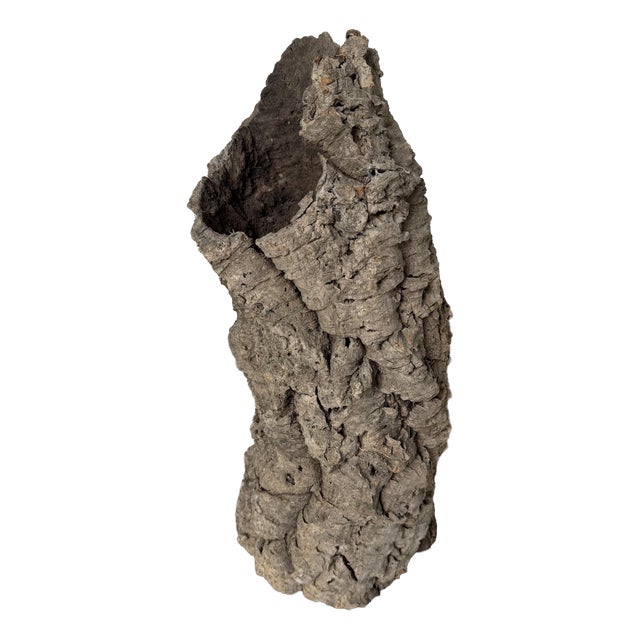 Vintage Cork Bark Vase, 1970s For Sale