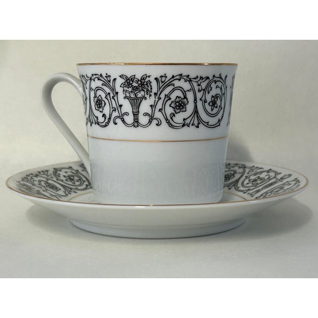 Vintage Coventry Fine China Japan Laurent 653 Cups & Sauces S-4 For Sale - Image 4 of 5