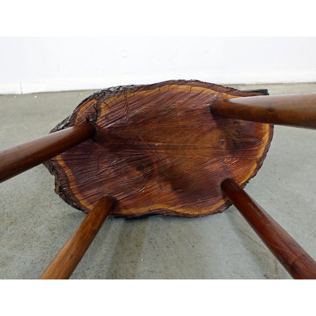 Mid-Century Nakashima-Style Carved Live Edge Slab Whale Wood Sculpture For Sale - Image 12 of 13