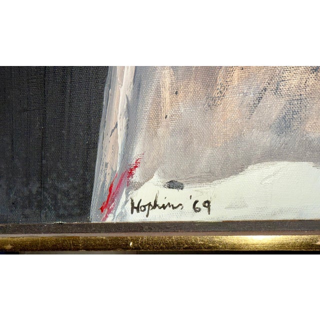 Budd Hopkins, Large Budd Hopkins Modernist Hard Edged Abstract Expressionist Oil Painting 1965, 1969 For Sale In Miami - Image 6 of 13