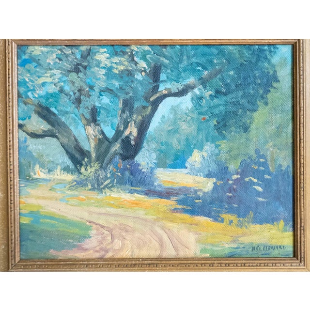 We are selling this very charming small Impressionist landscape painting. This painting is well painted with heavy impasto...