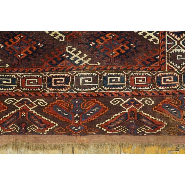 19th Century Russian Yamoud Turkmen Carpet ( 6'3" x 10'9" - 190 x 327 ) For Sale - Image 4 of 9