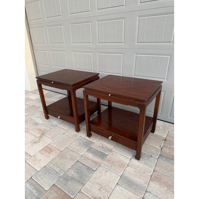 Brown Pair of Hickory Chair Sara Nightstands/Side Tables For Sale - Image 8 of 8
