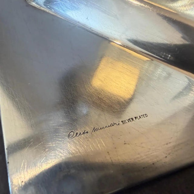 1980s Carlo Scarpa for Cleto Munari Silver Plated Square Tray For Sale - Image 6 of 10