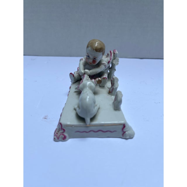 Antique Porcelain Tug of War Figurine For Sale - Image 4 of 7