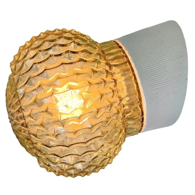 Vintage White Porcelain Wall Light, 1970s For Sale - Image 11 of 12