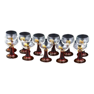 1930s French Beehive Sterm Design Wine Glasses Set - Napoleon - Set of 11