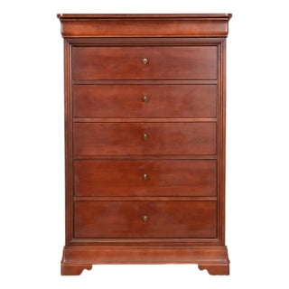 Thomasville French Louis Philippe Cherry Wood Highboy Dresser For Sale