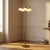 Vintage Brass Floor Lamp with Five Opaline Glass Shades, 1950s For Sale - Image 3 of 9