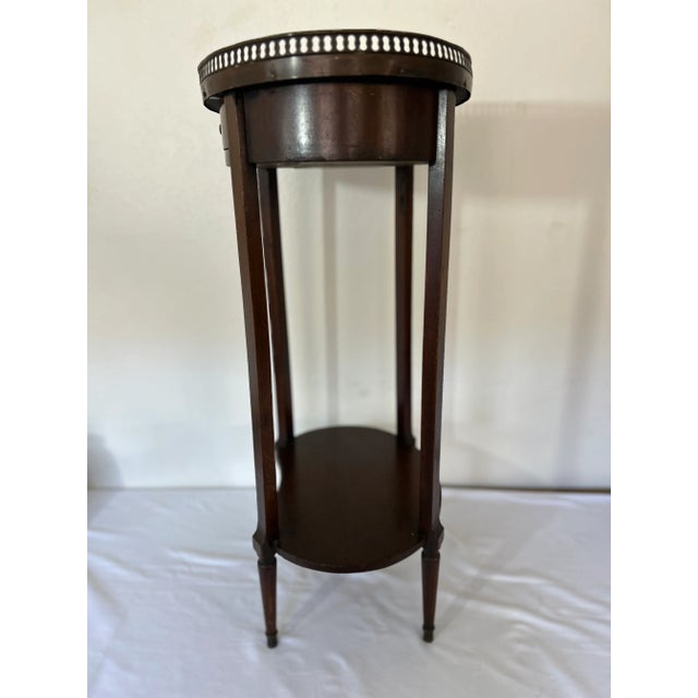 Chocolate Marble Top Gallery Side Table For Sale - Image 8 of 9