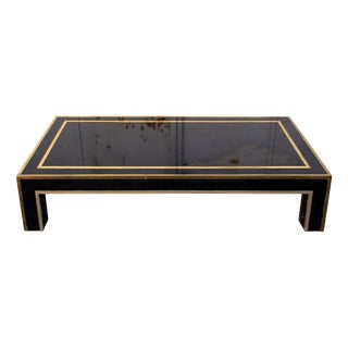 Low Laminate, Brass & Nickel-Plated Table, 1970s For Sale