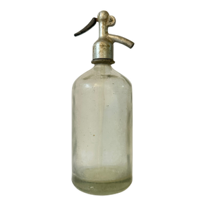 Vintage Mid 20th Century Glass Bar Ware 1 Liter Seltzer Water Bottle