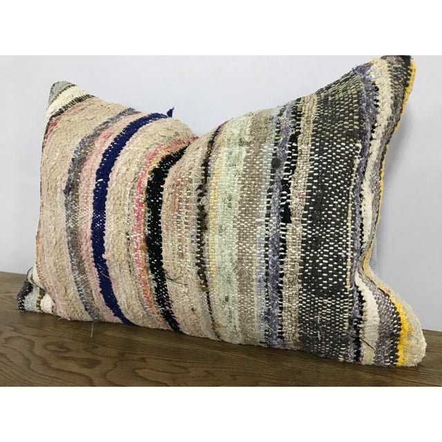 Tribal 1960s Lumbar Handmade Tribal Wool Pillow Rug For Sale - Image 3 of 6