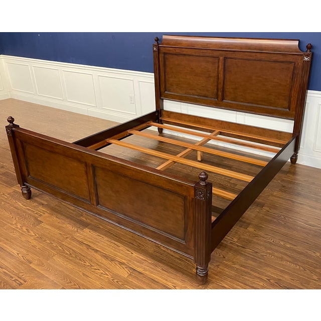 This is a Louis XVI king size bed by Leighton Hall Furniture. Its design has classic Louis XVI styling with fluted posts...