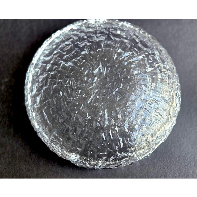 Mid 20th Century Scandinavian Brutalist Textured Glass Bowl For Sale - Image 12 of 12