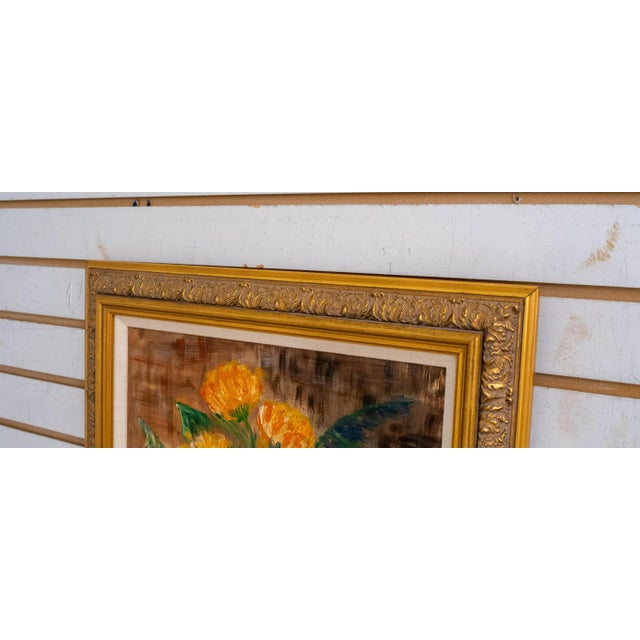 Traditional Ornate Framed Floral Still Life Oil Painting Unsigned For Sale - Image 3 of 8