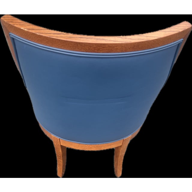 Contemporary Vintage J. Robert Scott "Roma Series" Blue Upholstered Barrel Back Armchair For Sale - Image 3 of 7