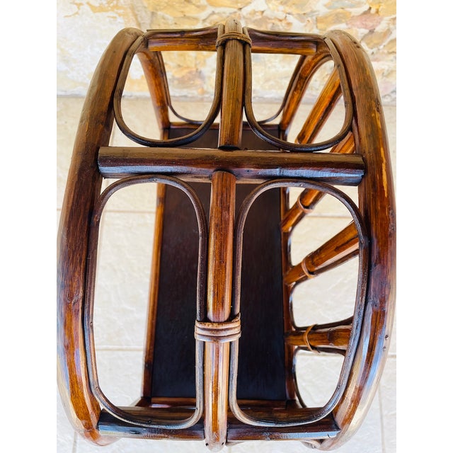 Vintage Bamboo and Rattan 2-Tier Shelf with Storage, 1960s For Sale - Image 17 of 18