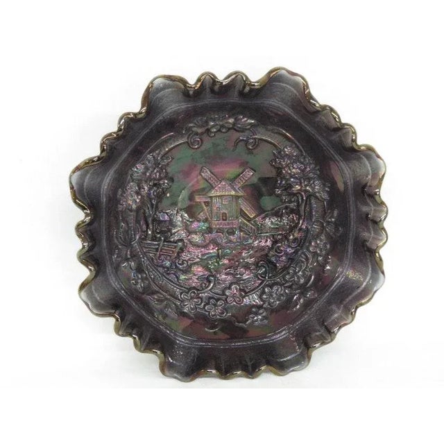 This gorgeous Candy Dish/Bowl is made out of carnival glass, and is in good condition. This Candy Dish has a beautiful...