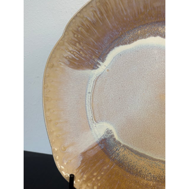Ceramic Mid 20th Century Mid-Century Modern Jacques Garnier Large Iridescent Platter, Signed For Sale - Image 7 of 10