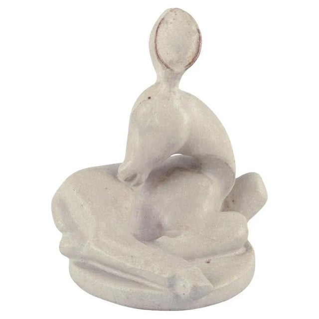 Glazed Ceramic Sculpture of a Fawn from Arne Bang For Sale - Image 9 of 9