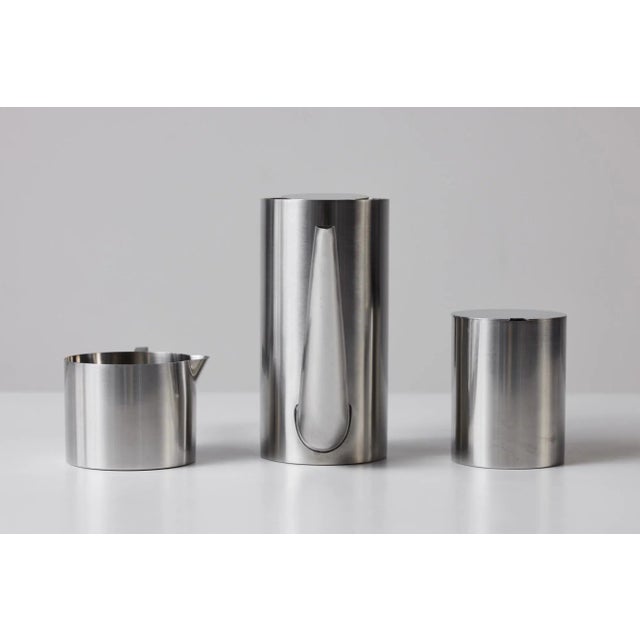 1960s 1960s Stelton Stainless Steel Danish Tea Set- 3 Pieces For Sale - Image 5 of 13