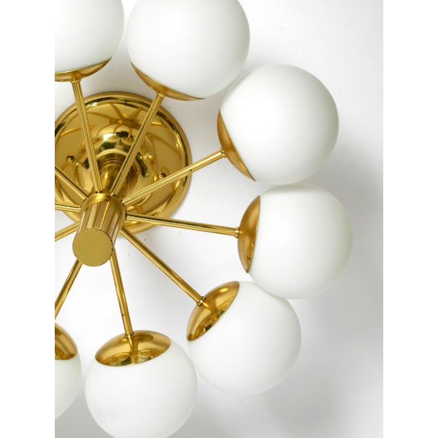 Vintage Space Age Brass Ceiling Lamp with Glass Balls from Kaiser Leuchten, 1960s For Sale - Image 6 of 17