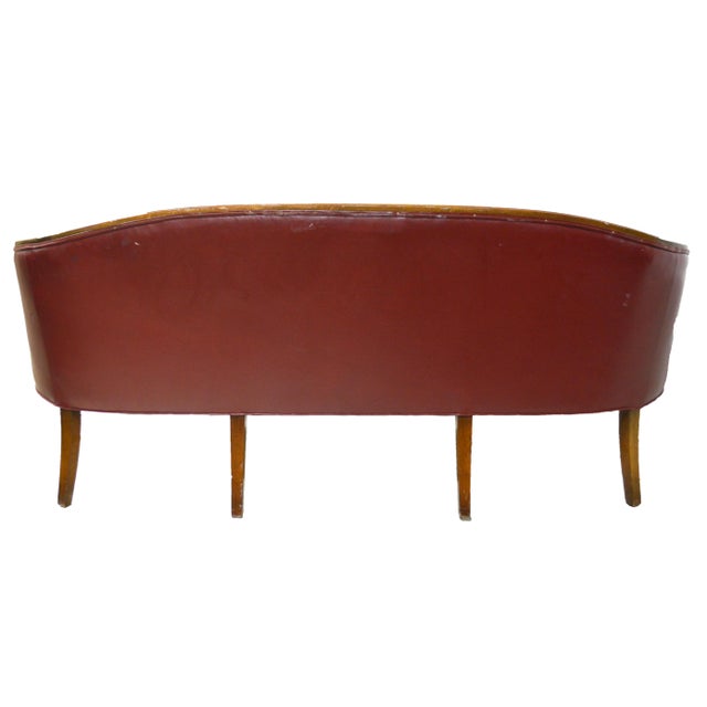 Mid 20th Century Hepplewhite Style Leather Sofa For Sale - Image 5 of 11