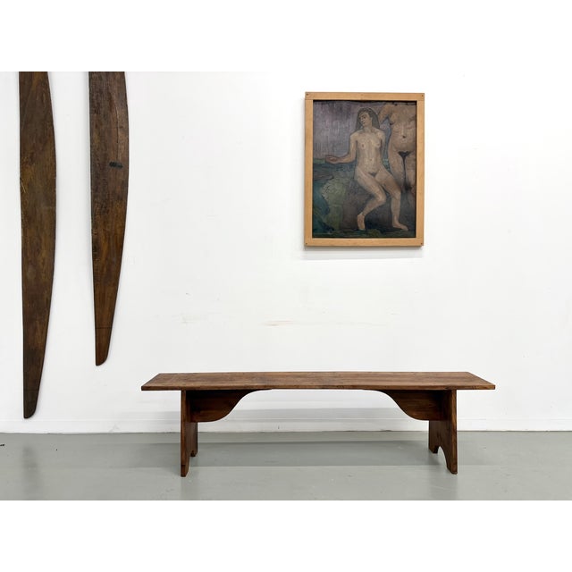 Large Pine Farm Bench, 1950s For Sale - Image 16 of 16