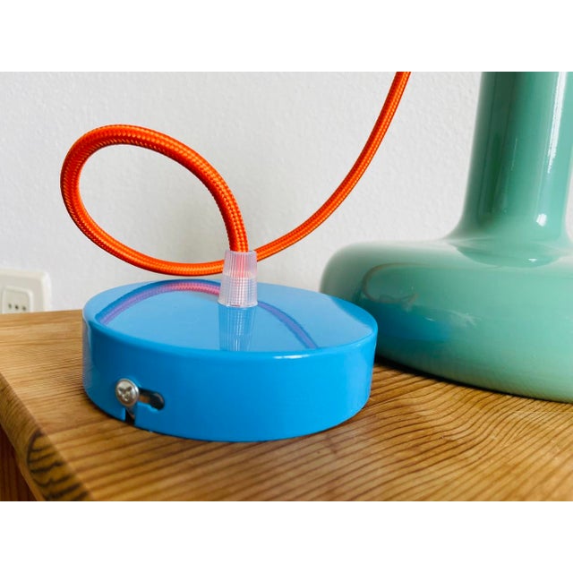 Bauhaus Green Metal Pendant Light, 1950s For Sale - Image 11 of 12