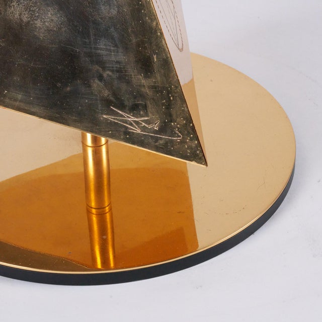 Table Lamp Sculpture Model the Tetrahedron the Fire by Salvator Dali, Milan, 1980s For Sale - Image 9 of 18