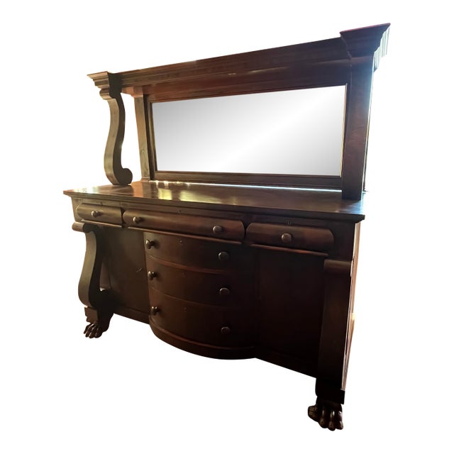 Large 1880's Empire Mahogany Buffet For Sale
