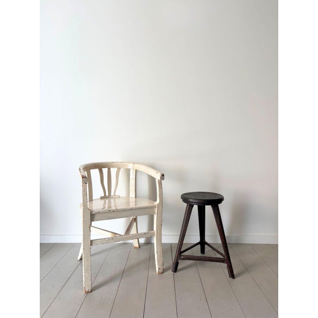 Wood Industrial Stool in Iron and Wood, 1920s For Sale - Image 7 of 8