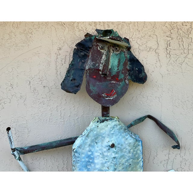 Beautiful hand forged copper sculpture of a lovely girl , artistically hand painted with the original nice outside...