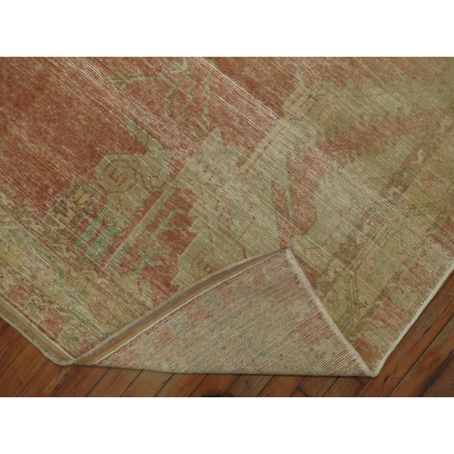 Vintage Zabihi Collection Soft Pink Oushak Gallery Size Rug - 6'3" x 11'9" For Sale - Image 10 of 10