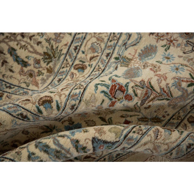 Traditional 1950s Vintage Persian Tabriz Forest Scene Square Wool Carpet For Sale - Image 3 of 14