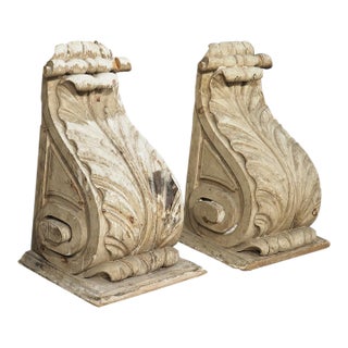 Pair of Large North Italian Wall Bracket Consoles, Circa 1800 For Sale