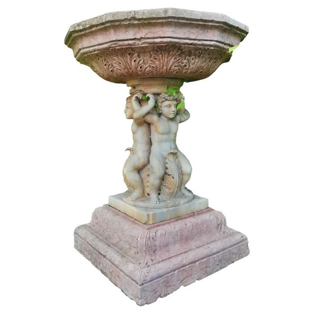 Red Centerpiece Fountain with Octagonal Basin in Rosso Verona Marble, 18th Century For Sale - Image 8 of 8
