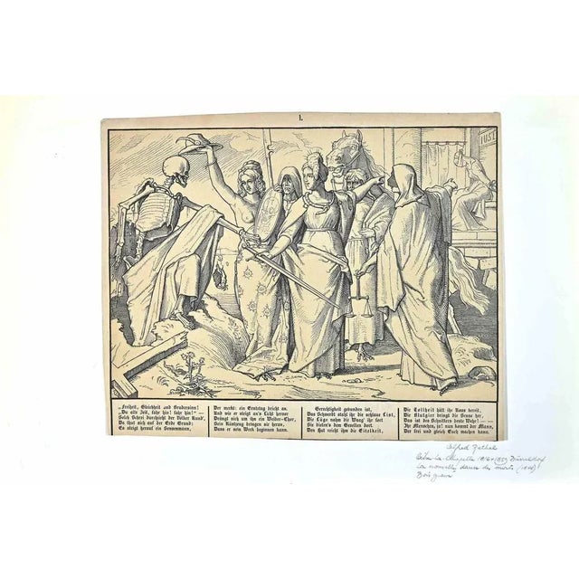 The New Dance of Dead is an Woodcut Print realized by Alfred Rethel in 1848. The artwork is in good condition on a...
