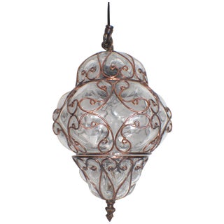Moroccan-Style Glass Pendant Light For Sale