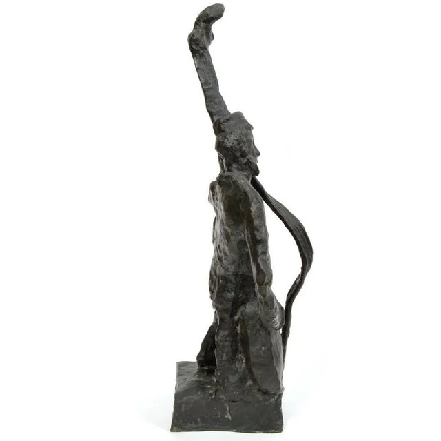 1960s Mane Katz, Russian French Judaica Jewish Shtetl Wedding Klezmer Musician Bronze Sculpture For Sale - Image 4 of 11