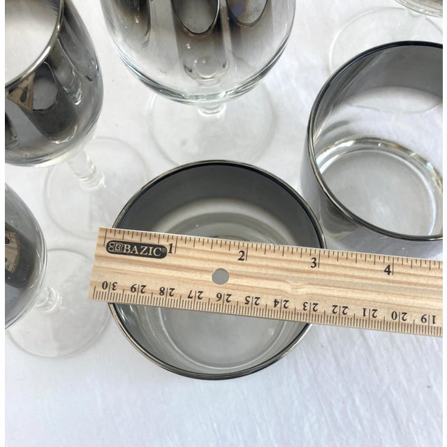 Transparent Vintage Vitreon Queens Lusterware Bar Glasses Set- 7 Pieces For Sale - Image 8 of 13