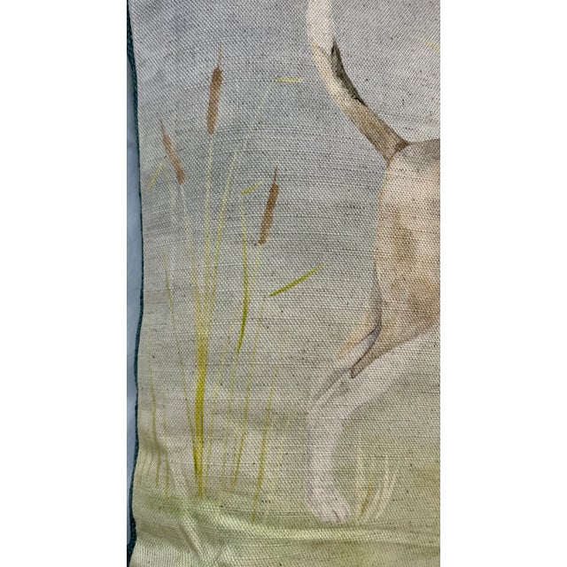 16" Square Decorative Pillow Embellished With a Regal English Foxhound Dog Portrait - Made in the U K For Sale In Dallas - Image 6 of 11