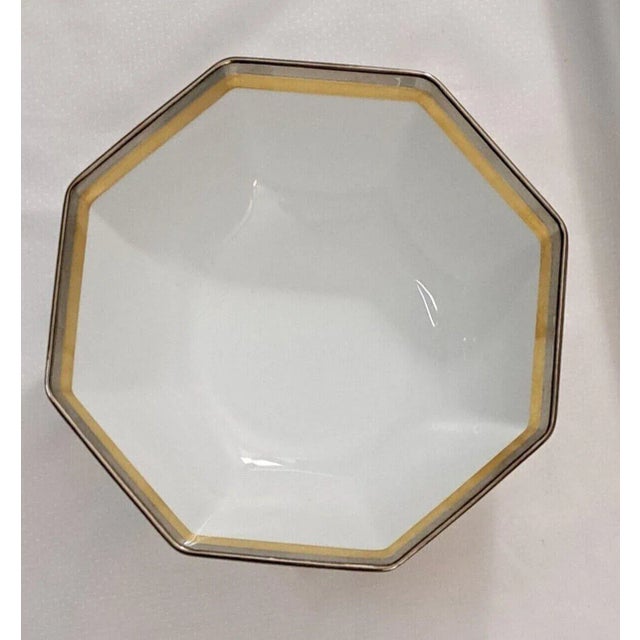 Fitz and Floyd Vintage Fitz & Floyd Platine d'OR Octagonal Serving Vegetable Bowl, Japan For Sale - Image 4 of 7