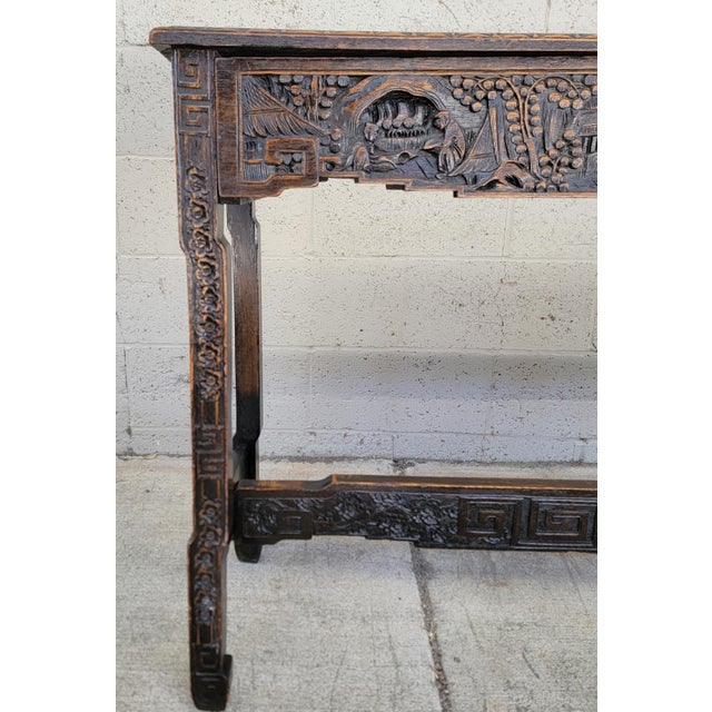 Chinese Highly Carved Alter / Console Table From Shanghai For Sale - Image 3 of 18