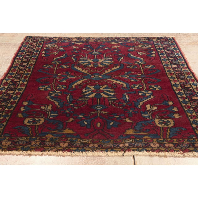 Antique Persian Lilihan Rug, 03'06 X 04'07 For Sale - Image 9 of 10