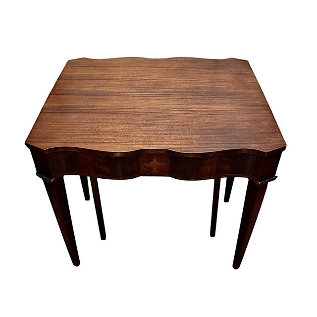 Federal Style Flip-Top Mahogany Table For Sale - Image 12 of 13