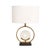 Modern Pasargad Home Sphere Collection White Circular Piece of Marble and Metal Modern Table Lamp with White Shade For Sale - Image 3 of 8